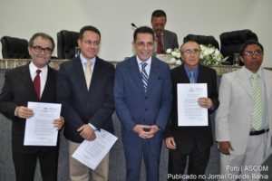 Gerinaldo Costa, Augusto Cesar de Andrade Mota, Sergio Carneiro, Alberto Peixoto e Cleberton dos Santos são homenageados pela Câmara Municipal de Feira de Santana